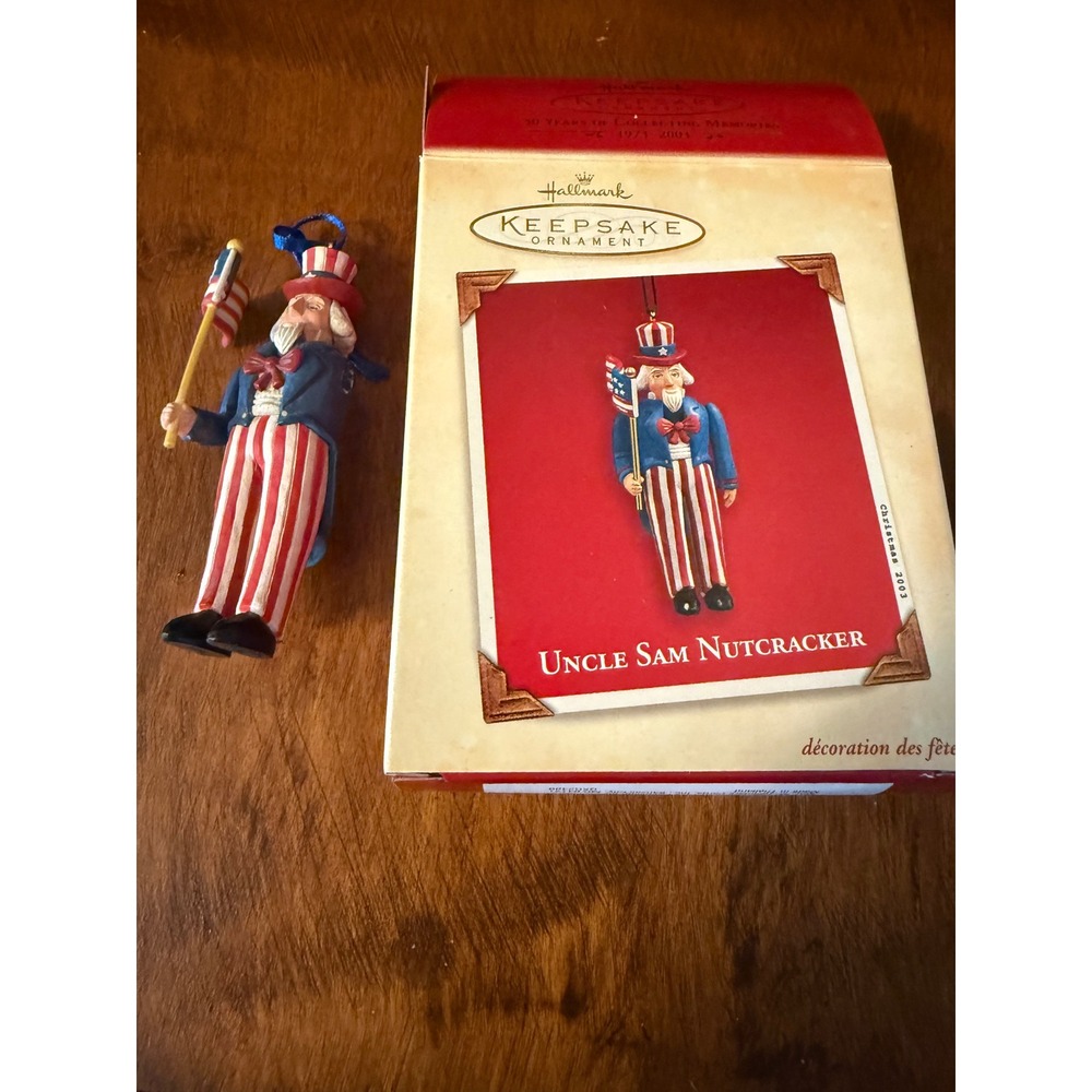 HallmarkKeepsake Ornament2003 Uncle Sam NutcrackerPatriotic Sharon ViskerQXG2489